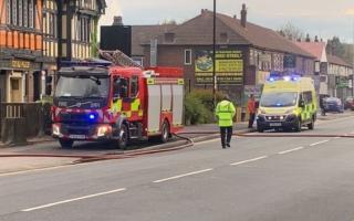 Five fire engines battled the blaze